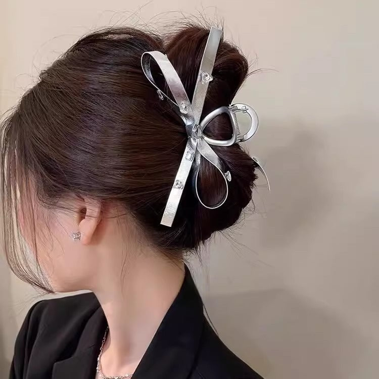 Wholesale Oversized Silver Bow Clip